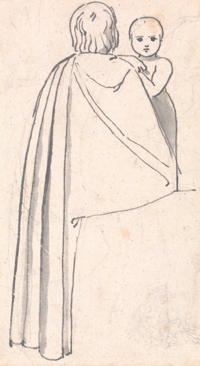 Back View of a Woman with Child Looking Over Her Shoulder by John Flaxman